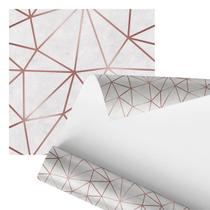 Papel De Parede Adesivo Vermelho e Branco Geométrico 2,80m