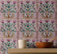 Papel de Parede Adesivo Vinil Art Deco Árvore da Vida, Rosa, para Cozinha e Backsplash, Impermeável - S4Sassy Papel de Parede Adesivo Vinil Art Deco Árvore da Vida, Rosa, para Cozinha e Backsplash, Impermeável - S4Sassy