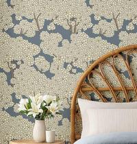Papel de Parede Adesivo Vinil Branco, Estampa Floral Árvore - Estilo Asiático para Banheiro e Lavanderia - S4Sassy Papel de Parede Adesivo Vinil Branco, Estampa Floral Árvore - Estilo Asiático para Banheiro e Lavanderia - S4Sassy