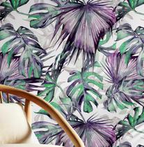 Papel de Parede Adesivo Vinil Monstera Tropical Roxa para Quarto e Sala - S4Sassy Papel de Parede Adesivo Vinil Monstera Tropical Roxa para Quarto e Sala - S4Sassy