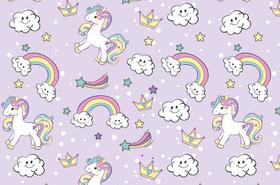 Papel De Parede Adesivo Vinilico Infantil Unicornios 45 Cm x 10 Mts