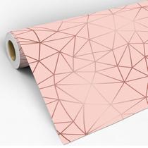 Papel de Parede Adesivo Zara Rose Gold Linhas Vinho Degrade Decoração Lavável Sala Quarto 3D - Pro Decor