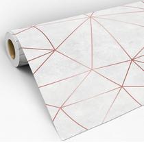 Papel de Parede Adesivo Zara Silver Linhas Vermelhas Com Fundo Cinza Fosco Decorativo Lavável Sala Quarto 3D- Pro Decor