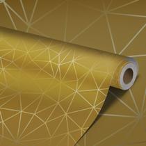 Papel de Parede Adesivo Zara Silver Tons de Amarelo e Dourado Médio 3D Lavável - Pro Decor
