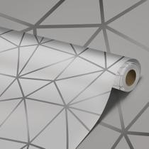 Papel de Parede Adesivo Zara Silver Tons de Branco e Prata 3D Lavável - Pro Decor