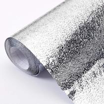 Papel de Parede Aluminio Folha Adesiva Impermeavel Fogao Cozinha Armario Metalico Autoadesivo