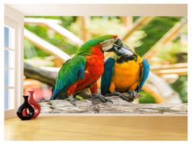 Papel De Parede Animais Casal De Araras Cores 3,5M Anm293 Papel De Parede Animais Casal De Araras Cores 3,5M Anm293