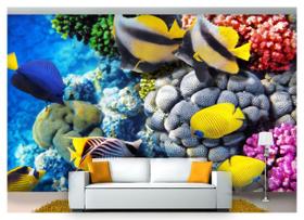 Papel De Parede Animais Fundo Do Mar Coral 3D Anm205