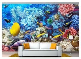 Papel De Parede Animais Fundo Do Mar Coral 3D Anm206
