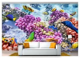 Papel De Parede Animais Fundo Do Mar Coral 3D Anm216