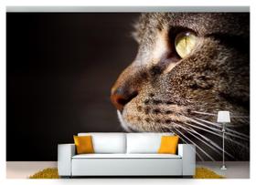 Papel De Parede Animais Gato Rosto Felino 3D Anm132