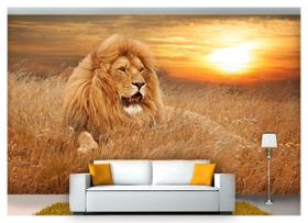 Papel De Parede Animais Leão Deitado Paisagem Anm230 Papel De Parede Animais Leão Deitado Paisagem Anm230