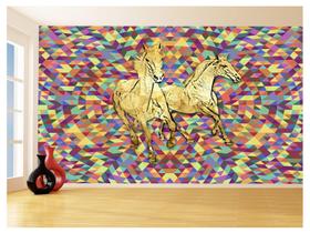 Papel De Parede Animais Pop Art Cavalos Cores 3,5M Pxa342