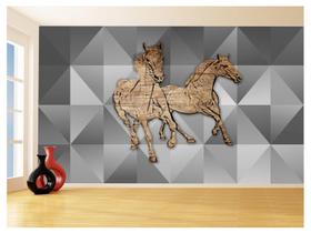 Papel De Parede Animais Pop Art Cavalos Cores 3,5M Pxa382