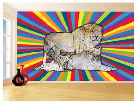 Papel De Parede Animais Pop Art Familia Leões 3,5M Pxa413