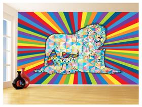 Papel De Parede Animais Pop Art Familia Leões 3,5M Pxa414