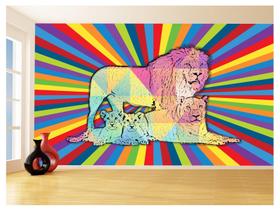 Papel De Parede Animais Pop Art Familia Leões 3,5M Pxa415