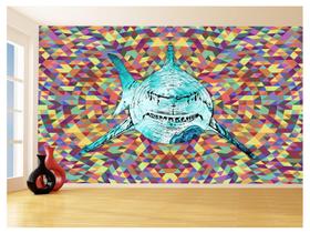 Papel De Parede Animais Pop Art Tubarão Cores 3,5M Pxa535