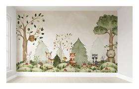 Papel De Parede Animais Safari Raposa Quarto Infantil - Banner Bani