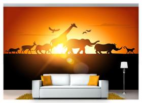 Papel De Parede Animais Savanna Elefante 3D Anm207