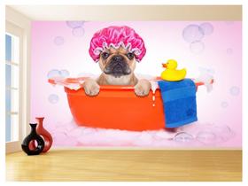 Papel De Parede Animal Cão Petshop Banho Tosa 3,5M Anm374