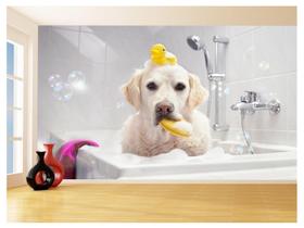 Papel De Parede Animal Cão Petshop Banho Tosa 3,5M Anm386