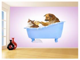 Papel De Parede Animal Cão Petshop Banho Tosa 3,5M Anm409