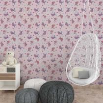 Papel de Parede Animal Coelho Coração Rosa Delicado