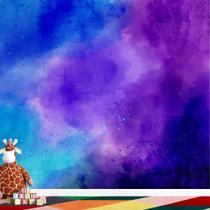 Papel de Parede Aquarela Azul e Roxo