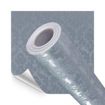 Papel de Parede Arabesco Azul Poeira 500x60cm Adesivo Texturizado Revestimento Decoração Moderna Parede Papel de Parede Arabesco Azul Poeira 500x60cm Adesivo Texturizado Revestimento Decoração Moderna Parede