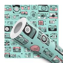 Papel De Parede Auto Adesivo Lavável Infantil Câmera Polaroide Vintage Quarto Sala Cozinha