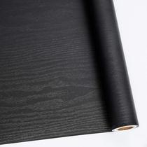 Papel de parede autoadesivo Abyssaly preto efeito madeira 30 x 200 cm