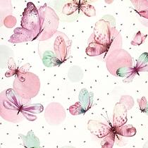 Papel de parede autoadesivo borboletas coloridas em aquarela 45x500 Papel de parede autoadesivo borboletas coloridas em aquarela 45x500