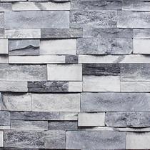 Papel de parede autoadesivo pedras cinza 45x500