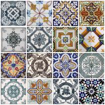 Papel de Parede Autoadesivo Vinílico Reforma Azulejo Colorido Português Cozinha