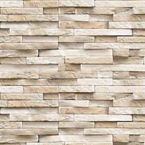 Papel de Parede Autoadesivo Vinílico Reforma Tijolinhos Canjiquinha Tijolo Bege Decoração