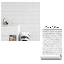 Papel De Parede Autocolante Adesivo 3D Tijolo Branco 10m Papel De Parede Autocolante Adesivo 3D Tijolo Branco 10m