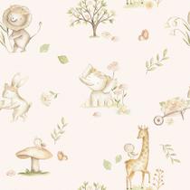 Papel De Parede Autocolante Animais Aquarela Adesivo Lavável com Vários Modelos Infantil