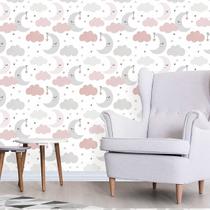 Papel de Parede Autocolante Baby Nuvens com Lua 250 Papel de Parede Autocolante Baby Nuvens com Lua 250