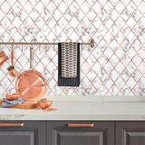 Papel de Parede Autocolante Geométrico Copper Marble 270