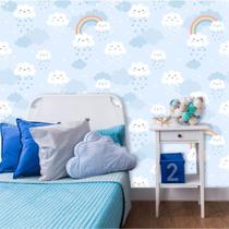 Papel de Parede Autocolante Infantil Chuva de Amor Azul 250