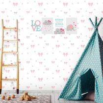 Papel de Parede Autocolante Infantil Lacinhos Xadrez 250