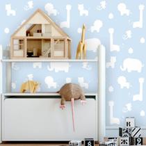 Papel de Parede Autocolante Infantil Safári Bichinhos 270