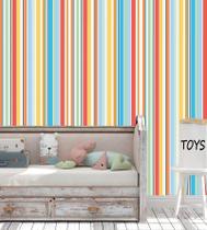 Papel De Parede Autocolante listrado Com listras E traços coloridos