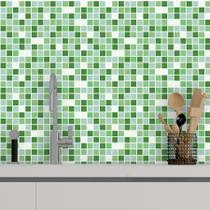 Papel De Parede Autocolante Pastilha Verde E Branco Cozinha Banheiro 1 Metro