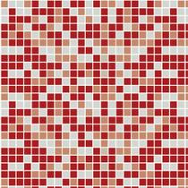 Papel de Parede Autocolante Pastilhas Quadriculadas Em Tons De Vermelho E Cinza Claro REF: DPPA20 - DecoraPlus