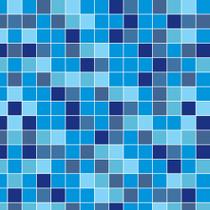 Papel de Parede Autocolante Pastilhas Quadriculadas Em Vários Tons De Azul Vinil