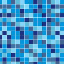 Papel de Parede Autocolante Pastilhas Quadriculadas Em Vários Tons De Azul Vinil