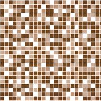 Papel de Parede Autocolante Pastilhas Quadriculadas Fundo Marrom E Branco Vinil Lavável