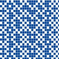 Papel de Parede Autocolante Pastilhas Quadriculadas Tons De Azul Bic E Branco Vinil